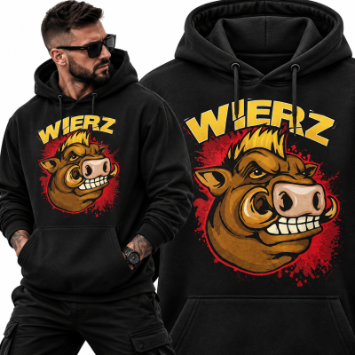 BLUZA Z KAPTUREM NA SIŁOWNIĘ WIEPRZ